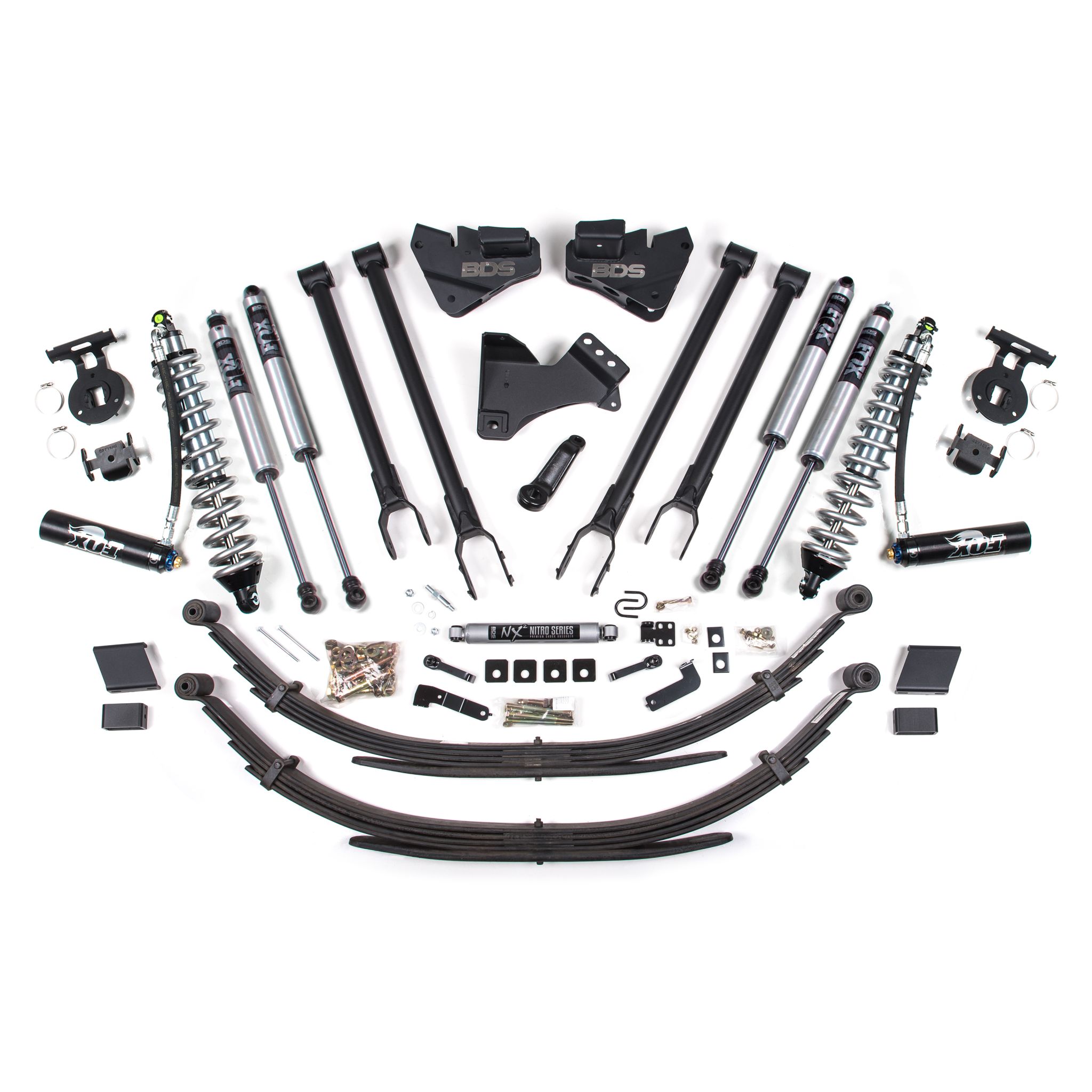 4 Inch Lift Kit - 4-Link & FOX 2.5 Coil-Over Conversion - Ford F250/F350 Super Duty (17-19) 4WD - Diesel