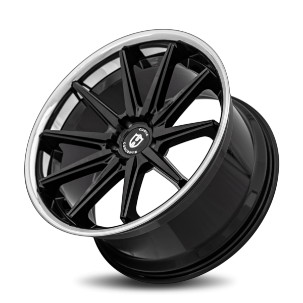 C24 20x10.5 5x114.3 35 73.1 Gloss Black Stainless Chrome Lip