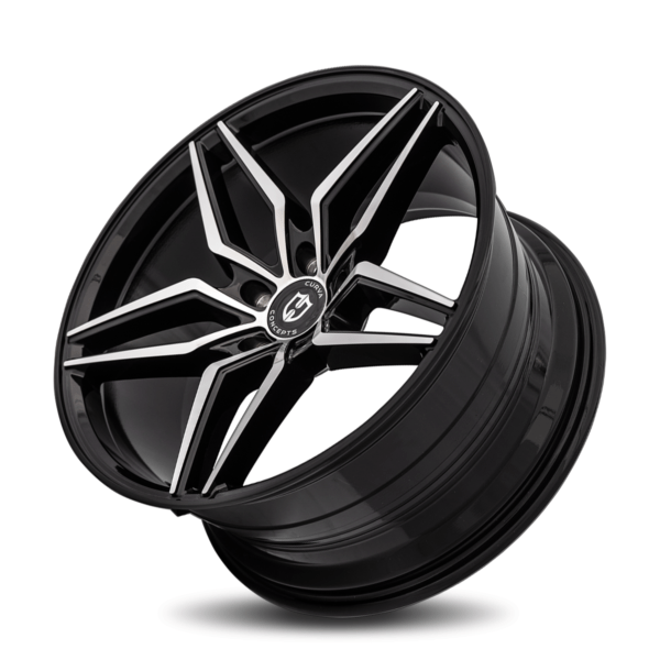 C25 20x8.5 5x114.3 35 73.1 Gloss Black Machine Face