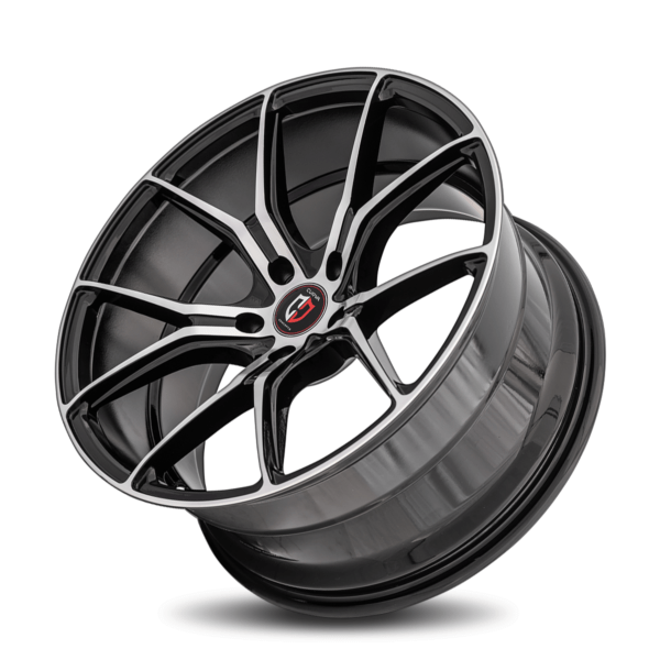 C42 20x10 5x114.3 38 73.1 Gloss Black Machine Face