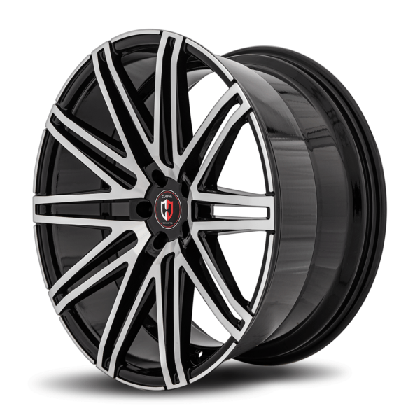 C48 22x9 5x120 28 72.56 Gloss Black Machine Face