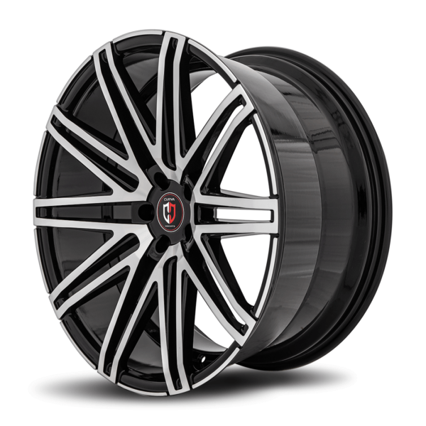 C48 22x9 5x120 33 72.56 Gloss Black Machine Face