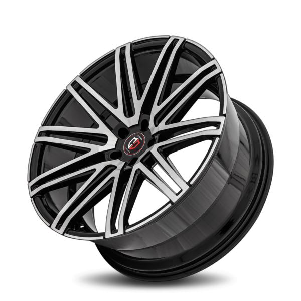 C48 22x9 5x120 33 72.56 Gloss Black Machine Face