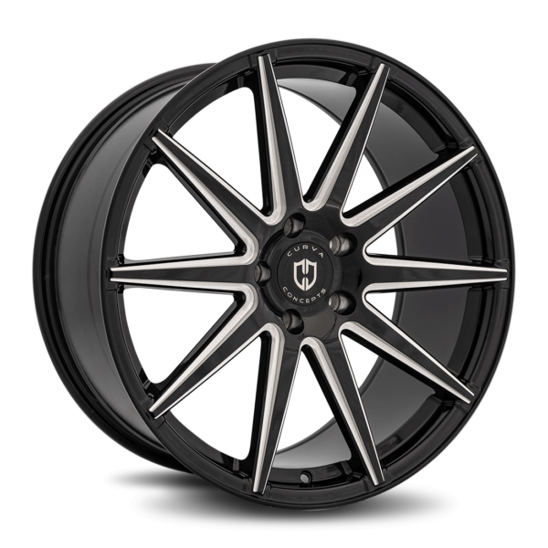 C49 22x10.5 5x120 40 72.56 Gloss Black Milled