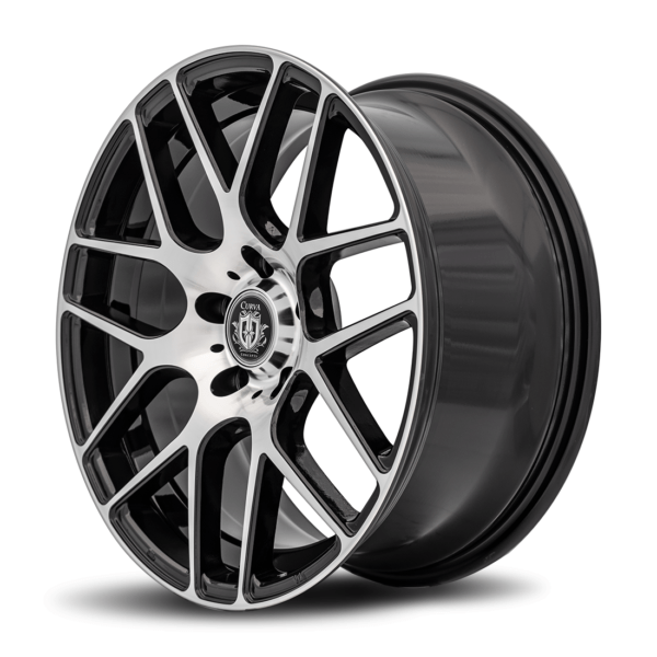 C7 18x8 5x120 35 72.6 Gloss Black Machine Face