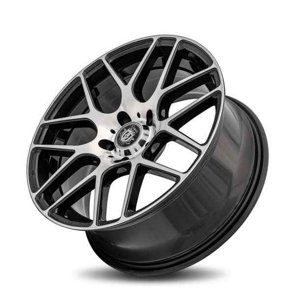 C7 18x9 5x120 35 72.6 Gloss Black Machine Face