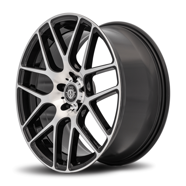 C7 19x8.5 5x120 20 72.56 Gloss Black Machine Face