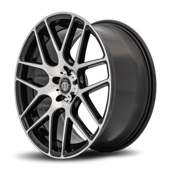 C7 19x9.5 5x112 40 66.6 Gloss Black Machine Face