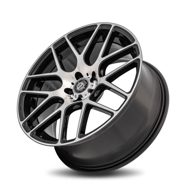 C7 19x8.5 5x114.3 35 73.1 Gloss Black Machine Face