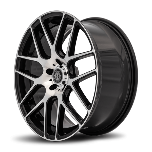 C7 20x8.5 5x114.3 38 73.1 Gloss Black Machine Face