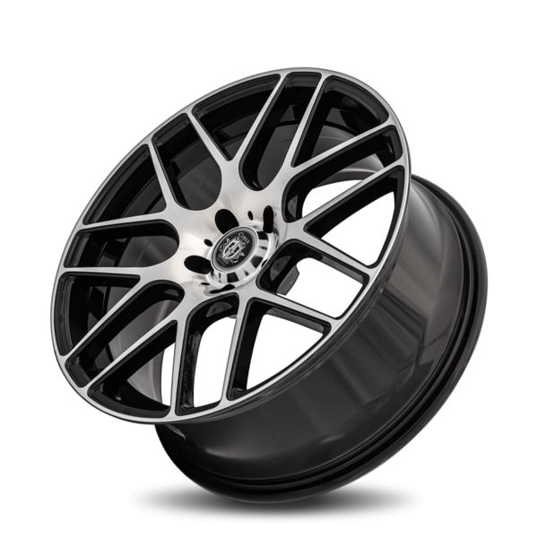 C7 20x8.5 5x114.3 35 73.1 Gloss Black Machine Face