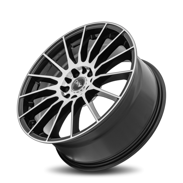 D15 18x8 5x100/114.3 40 73.1 Gloss Black Machine Face