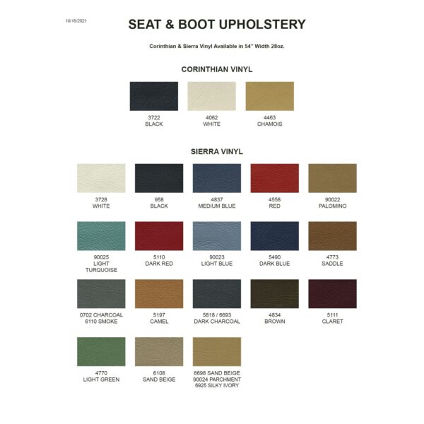 Square Top Front Buckets and Non-Folding Rear Bench Upholstery, 1.5" Pleats