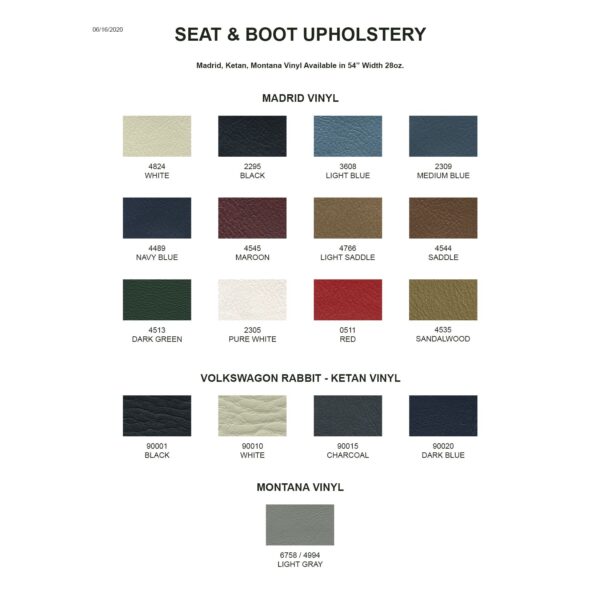 Front Split Bench and Rear Bench Seat Upholstery