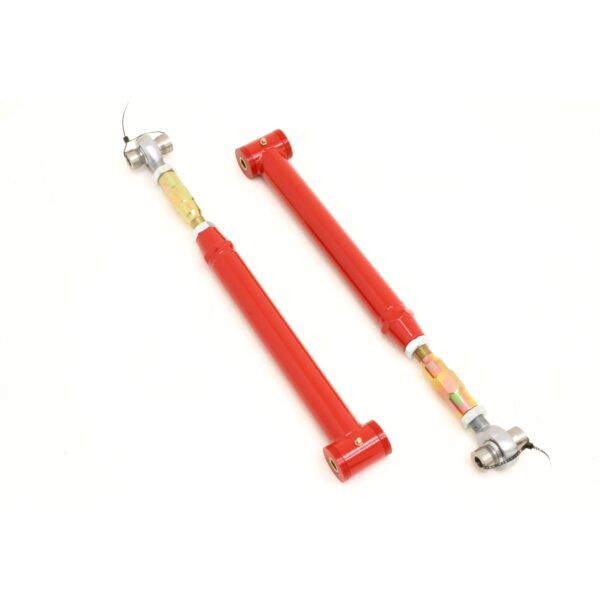 Lower Control Arms, DOM, On-car Adjustable, Polyurethane & Rod End Combo