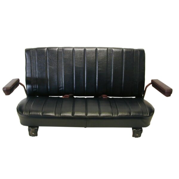 High Back Front Bucket and Rear Bench Seat Upholstery without Seat Belt Cutouts