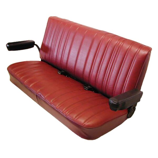 Low Back Front Bucket and Rear Bench Seat Upholstery without Seat Belt Cutouts