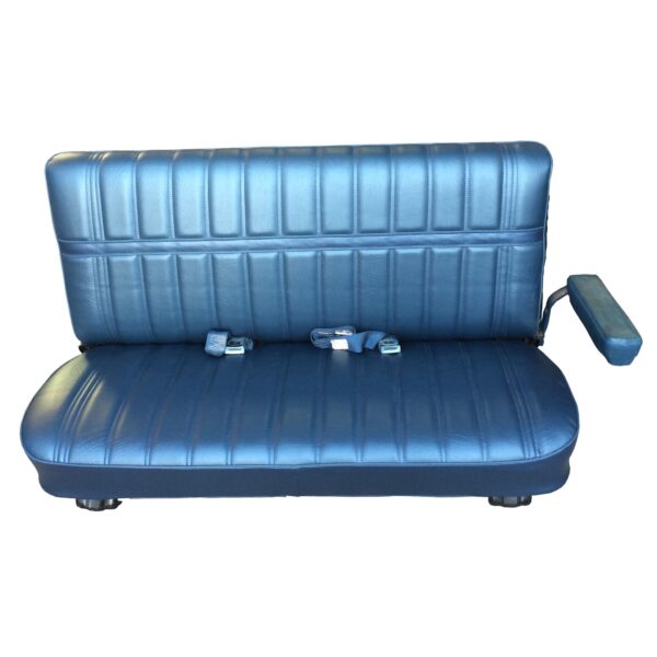 High Back Front Bucket and Rear Bench Seat Upholstery without Seat Belt Cutouts