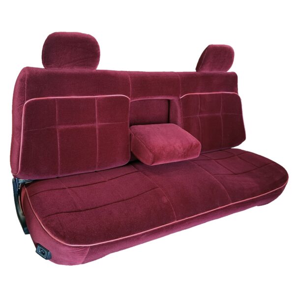 Front Bench Seat Upholstery with Headrests and Center Armrest