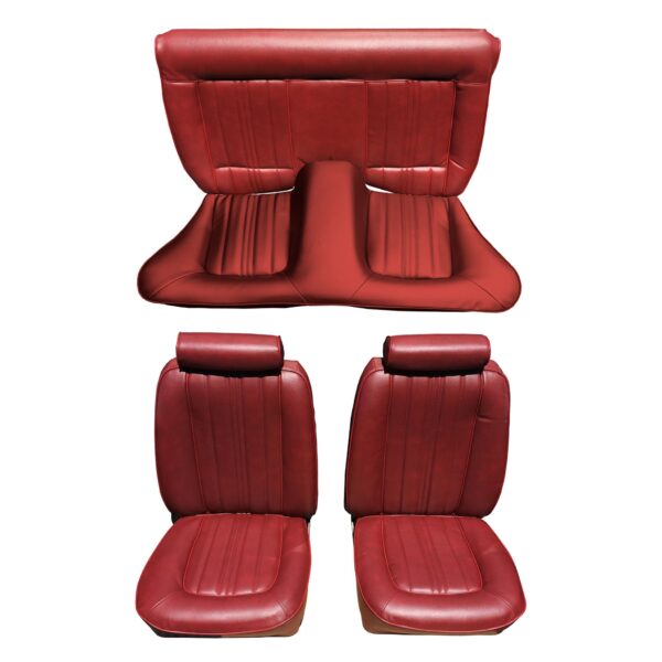 Front Buckets and Solid Rear Bench Seat Upholstery, Vertical Pleats