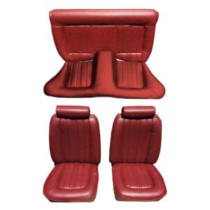 Front Buckets and Split Rear Bench Seat Upholstery, Vertical Pleats