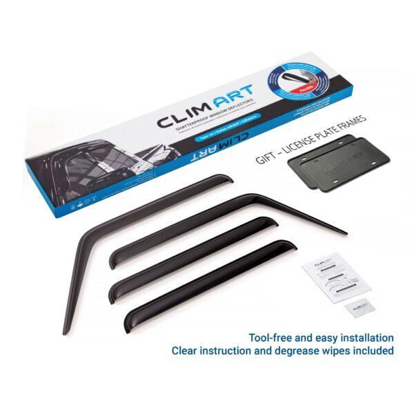 CLIM ART Tape-On Window Deflectors Extra Durable