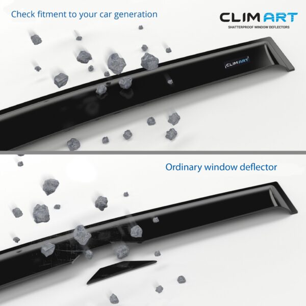 CLIM ART Tape-On Window Deflectors Extra Durable