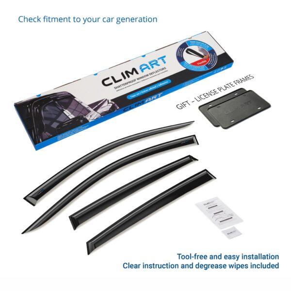 CLIM ART Tape-On Window Deflectors Extra Durable