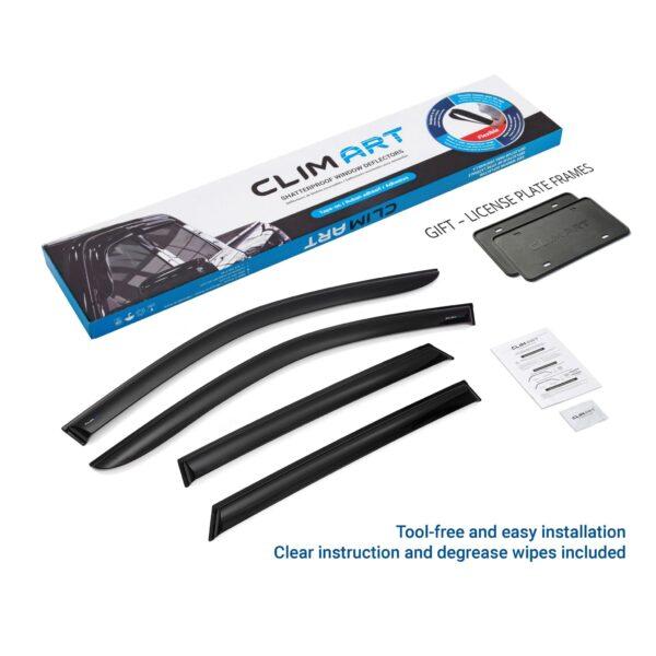 CLIM ART Tape-On Window Deflectors Extra Durable