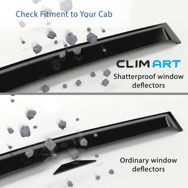 CLIM ART Tape-On Window Deflectors Extra Durable