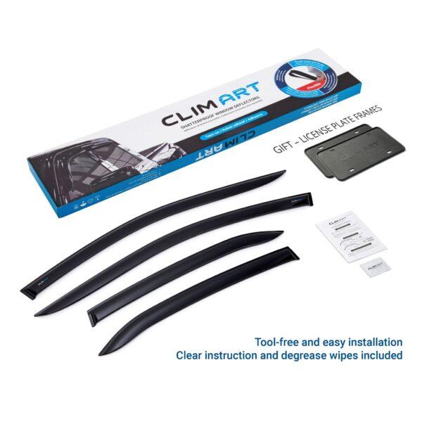 CLIM ART Tape-On Window Deflectors Extra Durable