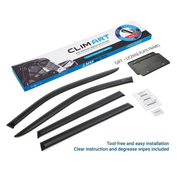 CLIM ART Tape-On Window Deflectors Extra Durable