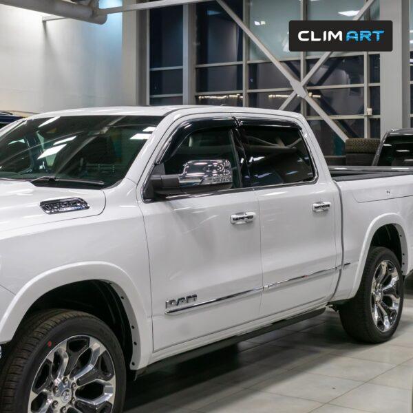 CLIM ART Chrome Tape-On Window Deflectors Extra Durable