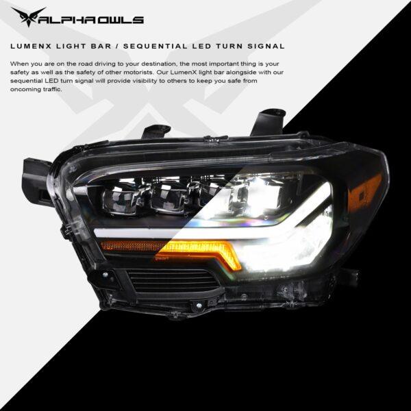 Alpha Owls 2016-2022 Toyota Tacoma Quad-Pro Series LED Projector Headlights (Non LED DRL Models)