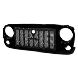 Armordillo 2007-2018 Jeep Wrangler JK Model Studded Mesh Grille Gloss Black