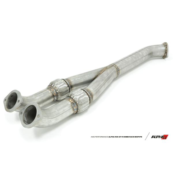 Alpha Performance R35 GT-R 90mm Race Midpipe  - Non-Resonated, 76mm