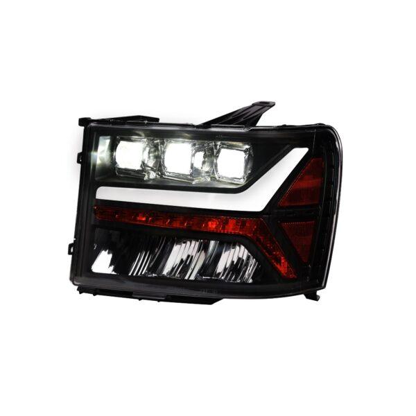 Alpha Owls 2007-2013 GMC Sierra 1500 / 2008-2014 GMC Sierra 2500/3500 Tri Pro LED Headlight - Black Housing