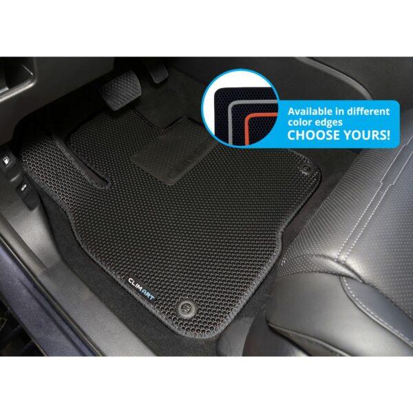 CLIM ART Honeycomb Custom Fit Floor Mats for Honda CR-V 2012-2016, 1st & 2nd Row, Car Mats Floor Liner, All-Weather, Car Accessories for Man & Woman, Tapetes para Autos, Black/Black - FL011212155