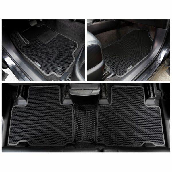 CLIM ART Honeycomb Custom Fit Floor Mats for Toyota RAV4 2013-2018, 1&2 Row, Car Mats Floor Liner, All-Weather, Car Accessories for Man & Woman, Black/Black - FL011213014