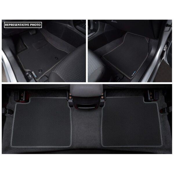 CLIM ART Honeycomb Custom Fit Floor Mats for Hyundai Kona 2018-2022, 1&2 Row, Car Mats Floor Liner,All-Weather, Car Accessories Man&Woman,Black/Black - FL011418123