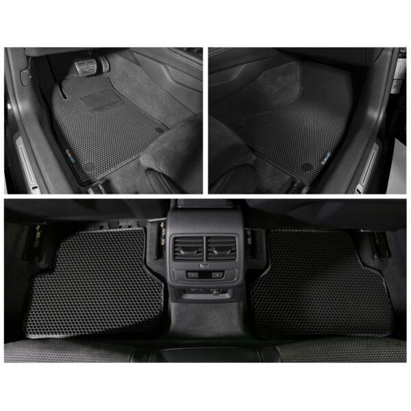 CLIM ART Honeycomb Custom Fit Floor Mats for Audi A5 Sportback 2019-2021, 1st&2nd Row, Car Mats Floor Liner, All-Weather, Car Accessories for Man&Woman, Tapetes para Autos, Black/Black - FL011419108v