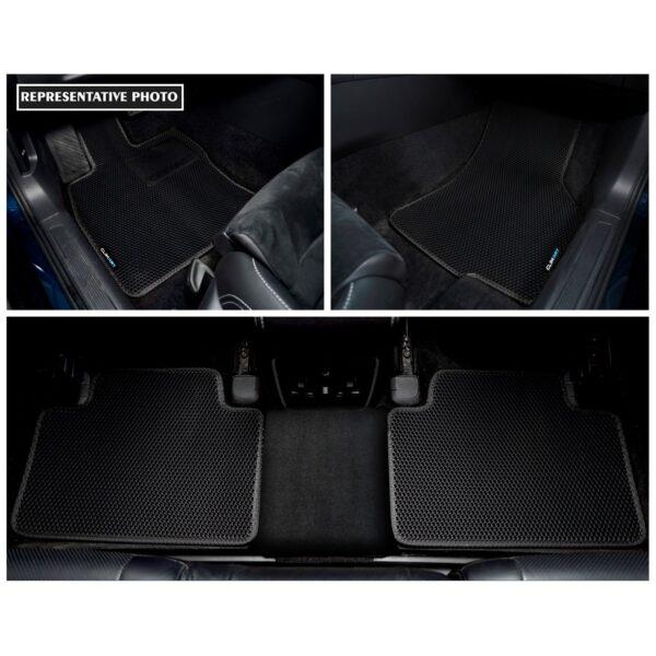 CLIM ART Honeycomb Custom Fit Floor Mats for BMW 3-Series 2019-2020, 1&2 Row, Car Mats Floor Liner, All-Weather, Car Accessories Man & Woman, Black/Black - FL011419118