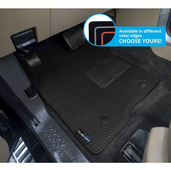 CLIM ART Honeycomb Custom Fit Floor Mats for Ford F-150 2010-2014 SuperCrew, 1&2 Row, Car Mats Floor Liner, All-Weather, Car Accessories for Man & Woman, Black/Black - FL011509010