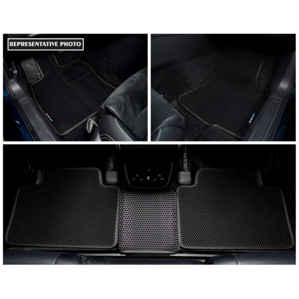 CLIM ART Honeycomb Custom Fit Floor Mats for BMW X3 2018-2022/BMW X4 2019-2022, 1&2 Row, Car Mats Floor Liner, All-Weather, Car Accessories Man & Woman, Black/Black - FL011518055