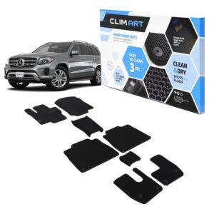 CLIM ART Honeycomb Custom Fit Floor Mats for Mercedes GLS 2020-2021, 1&2&3 Row, Car Mats Floor Liner, All-Weather, Car Accessories Man & Woman, Black/Black - FL011819114