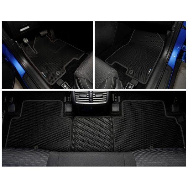 CLIM ART Honeycomb Custom Fit Floor Mats for Hyundai Tucson 2019-2021, 1st & 2nd Row, Car Mats Floor Liner, All-Weather, Car Accessories for Man & Woman, Tapetes para Autos, Black/Black - FL911316037