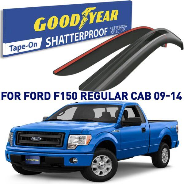 GOODYEAR Tape-On Window Deflectors Shatterproof