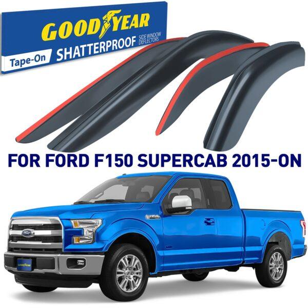 GOODYEAR Tape-On Window Deflectors Shatterproof