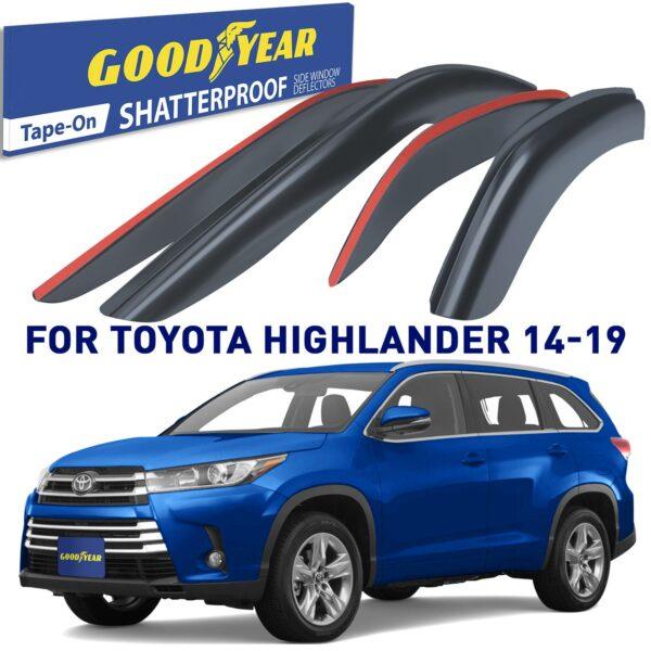 GOODYEAR Tape-On Window Deflectors Shatterproof