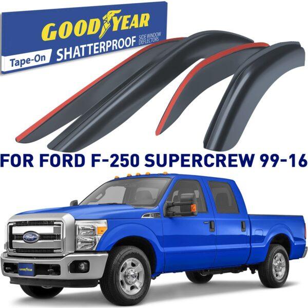 GOODYEAR Tape-On Window Deflectors Shatterproof